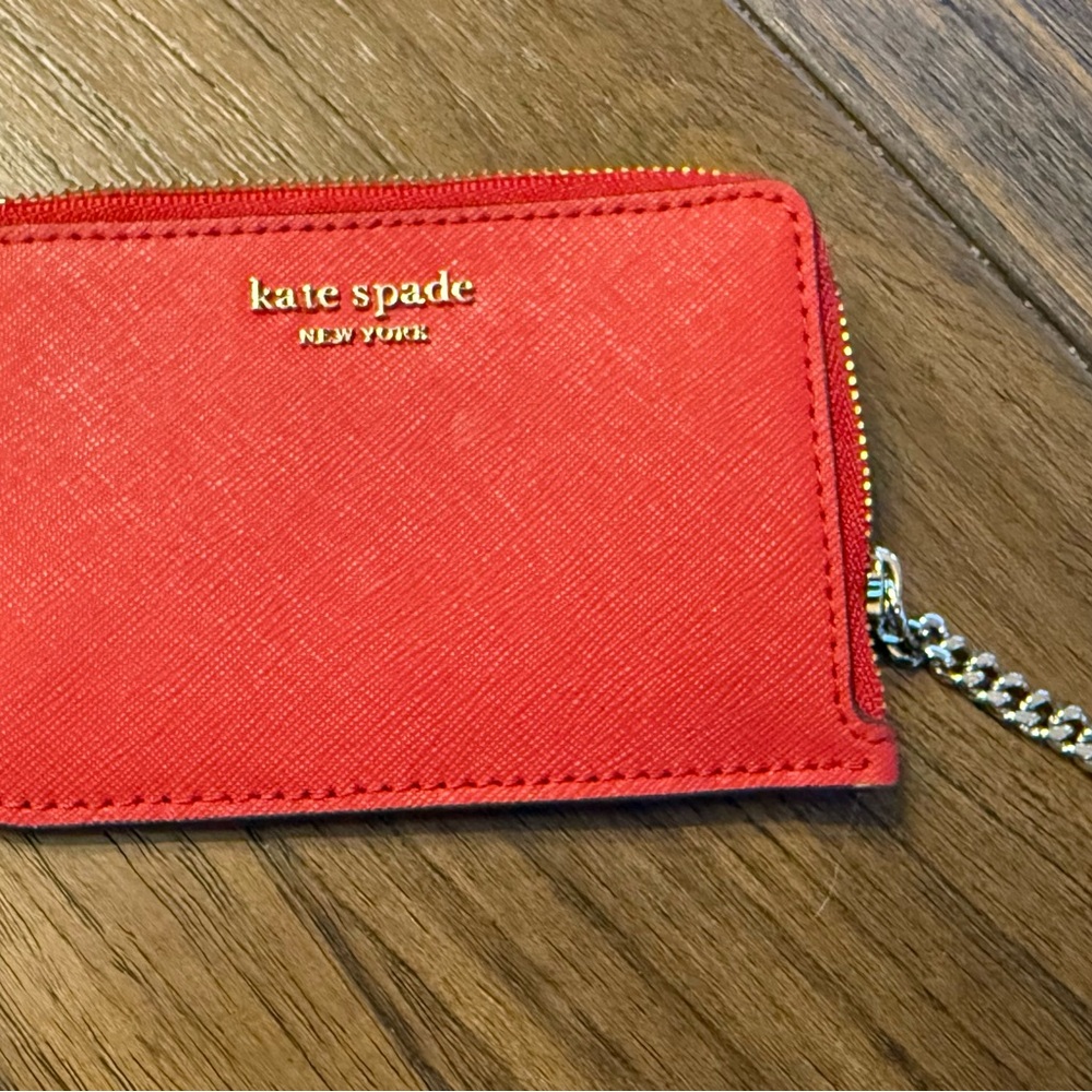 Kate Spade Red Card Holder with Key Chain